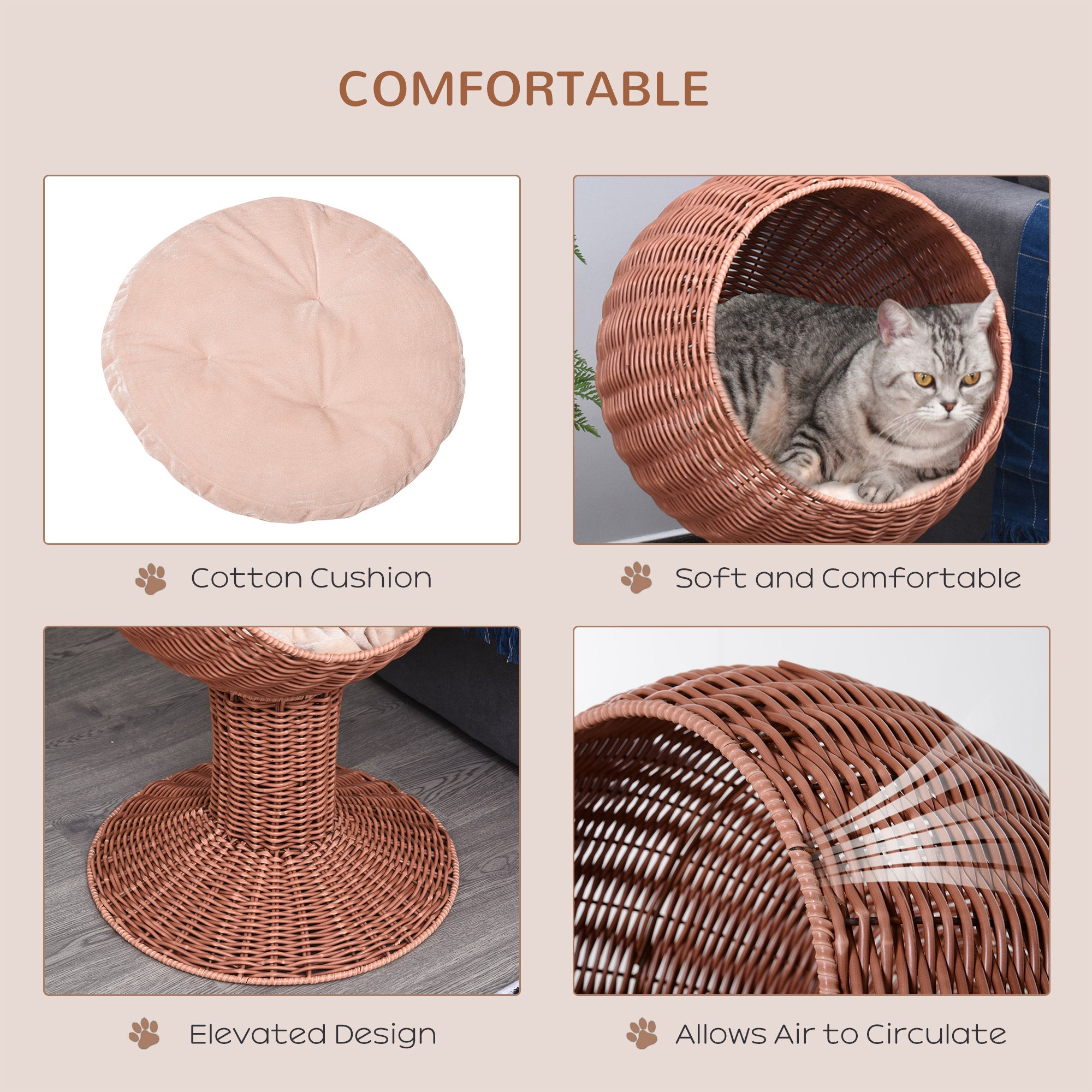 The Orbiter Pod™ — Rotatable Elevated Egg Chair Pet Bed