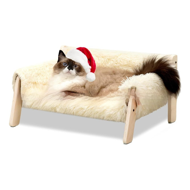 The Loft Lounger™ — Elevated Wooden Pet Hammock