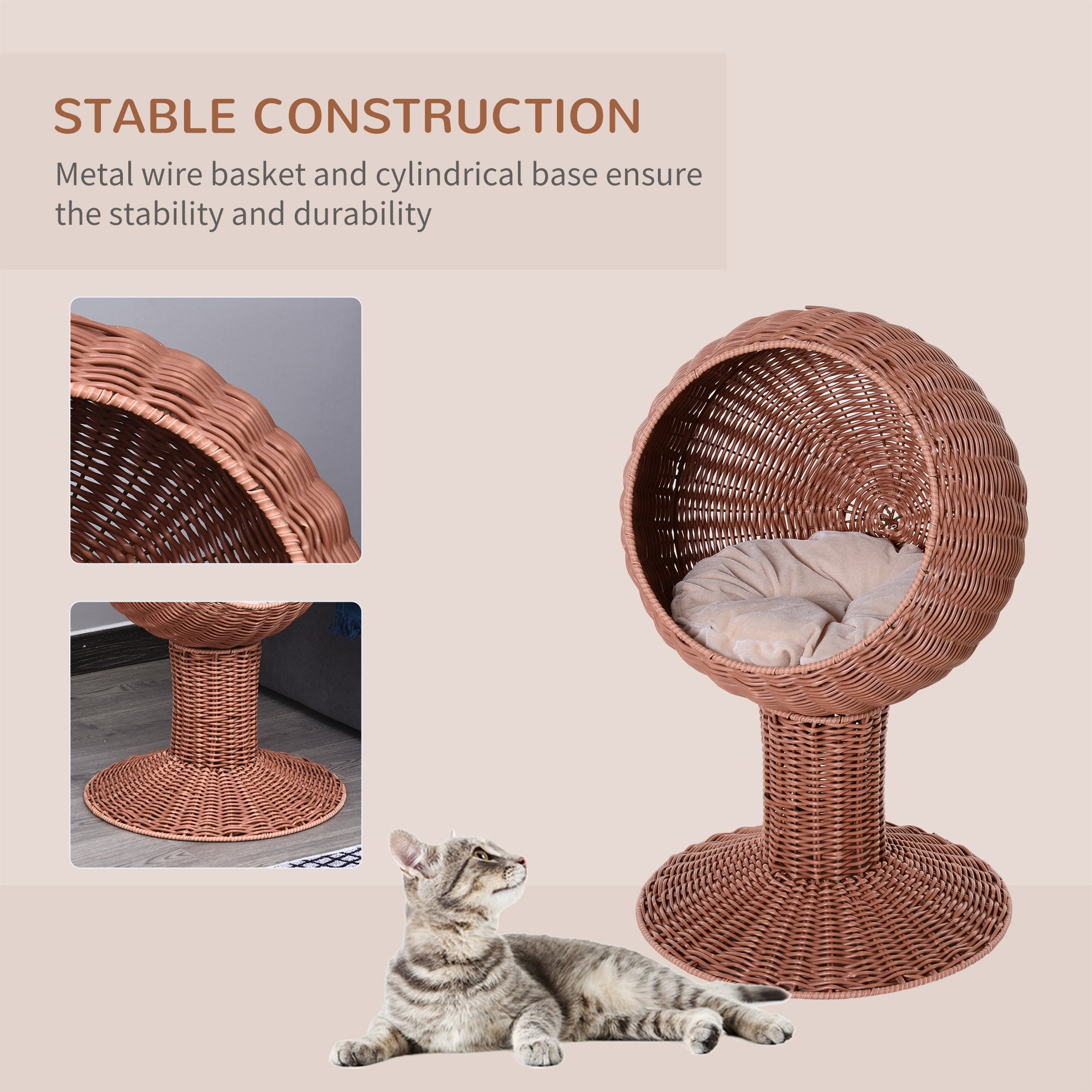 The Orbiter Pod™ — Rotatable Elevated Egg Chair Pet Bed