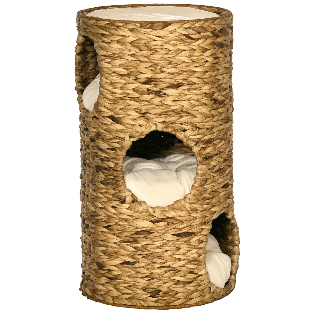 The Zen Tower™ — Multi-Level Hand-Woven Water Hyacinth Cat Condo