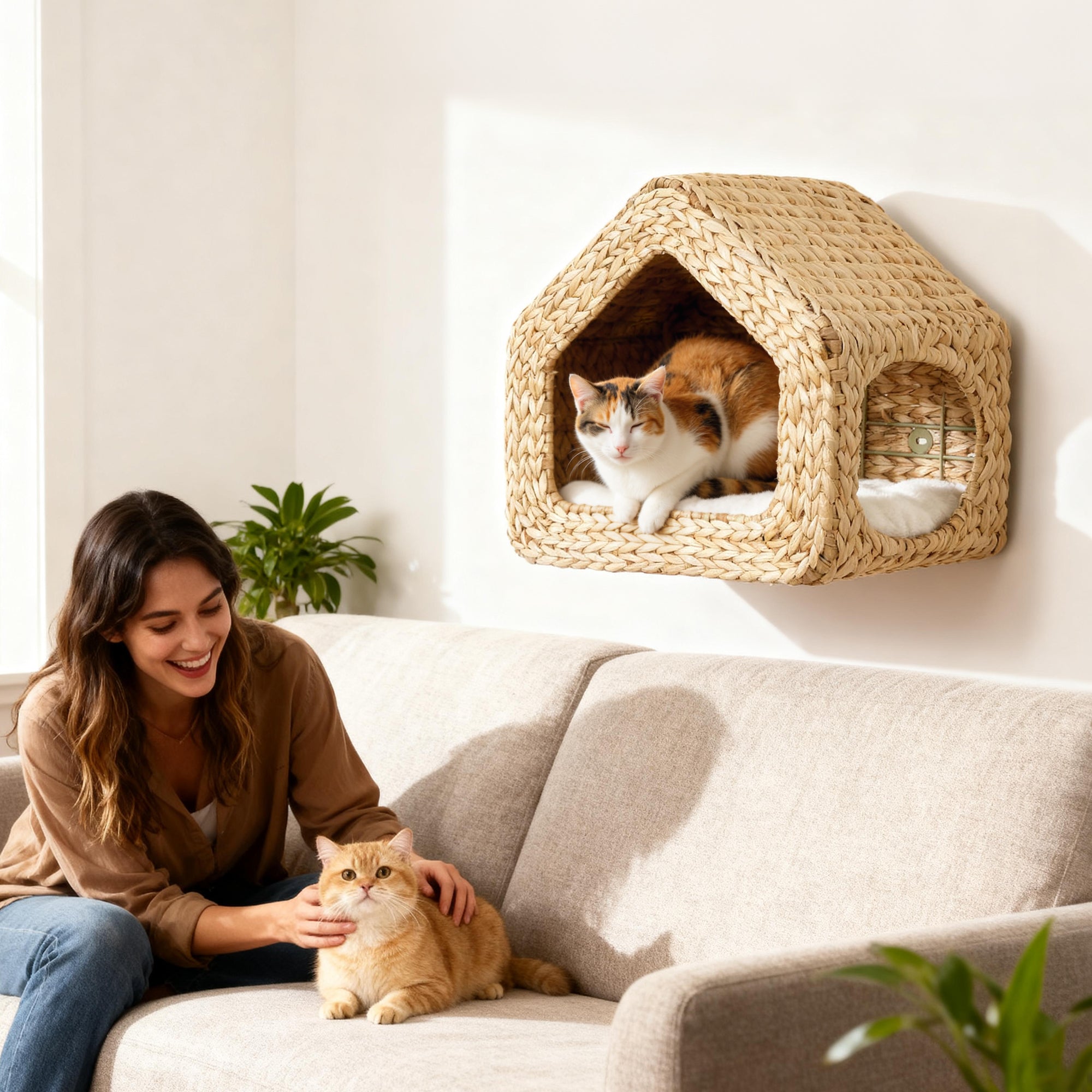 The Cloud Crate™ — Wall-Mounted Seagrass Cat Sanctuary