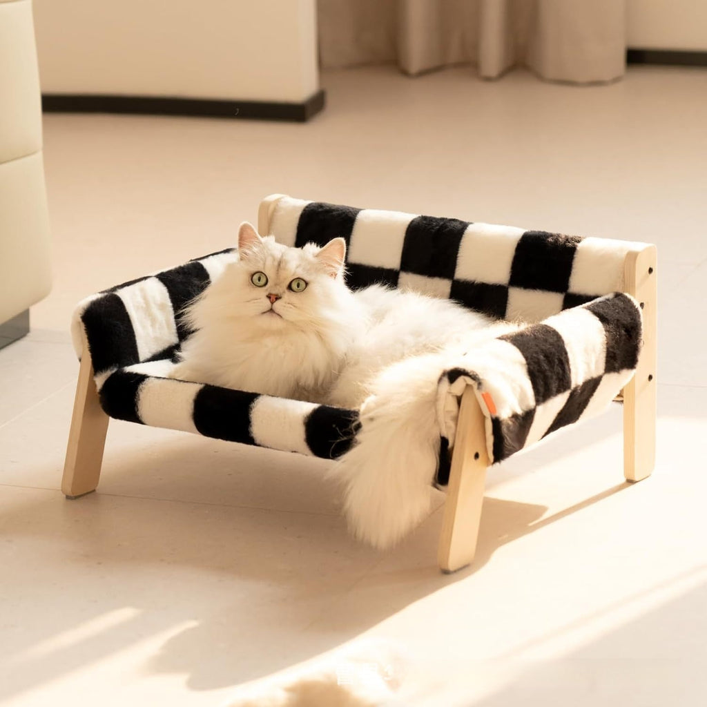 The Loft Lounger™ — Elevated Wooden Pet Hammock