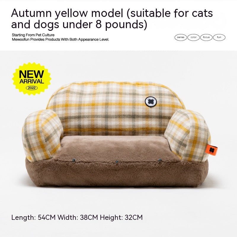 The Serenity Sofa™ — Anti-Anxiety Plaid Calming Pet Bed