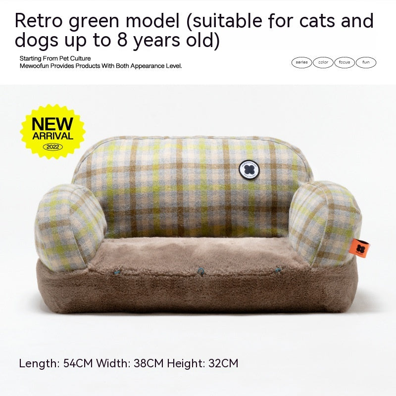 The Serenity Sofa™ — Anti-Anxiety Plaid Calming Pet Bed