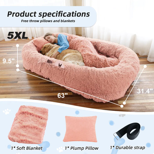 CalmPaws Human-Sized Calming Dog Bed