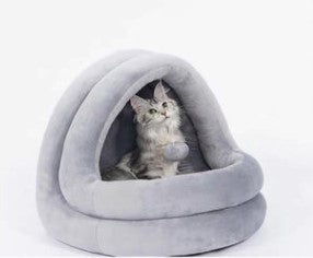 The Cozy Cocoon Cave™ — Self-Warming Plush Igloo Pet Bed