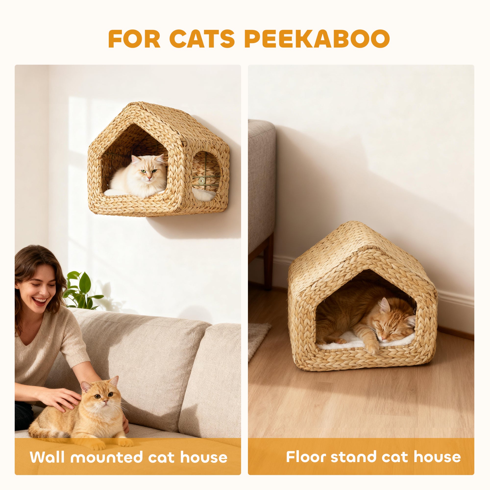 The Cloud Crate™ — Wall-Mounted Seagrass Cat Sanctuary