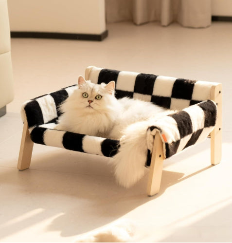 The Loft Lounger™ — Elevated Wooden Pet Hammock