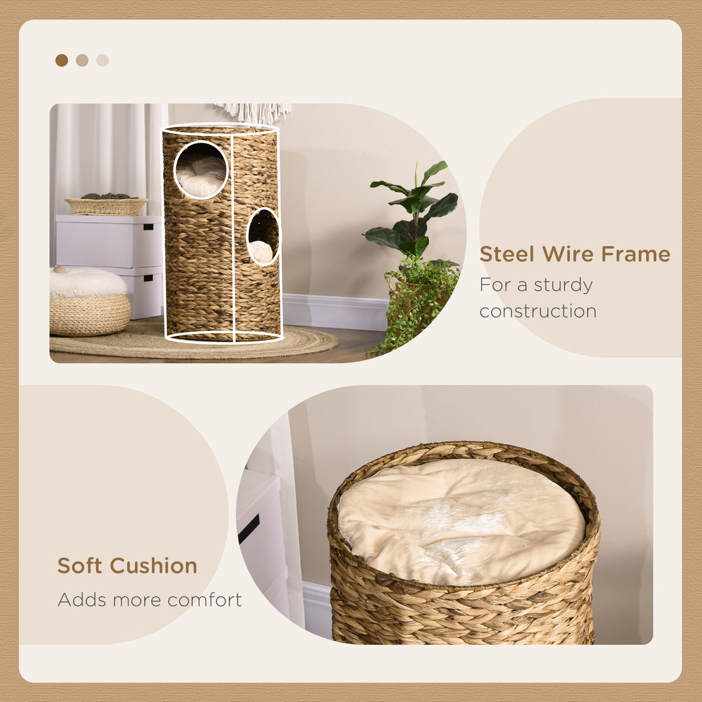 The Zen Tower™ — Multi-Level Hand-Woven Water Hyacinth Cat Condo