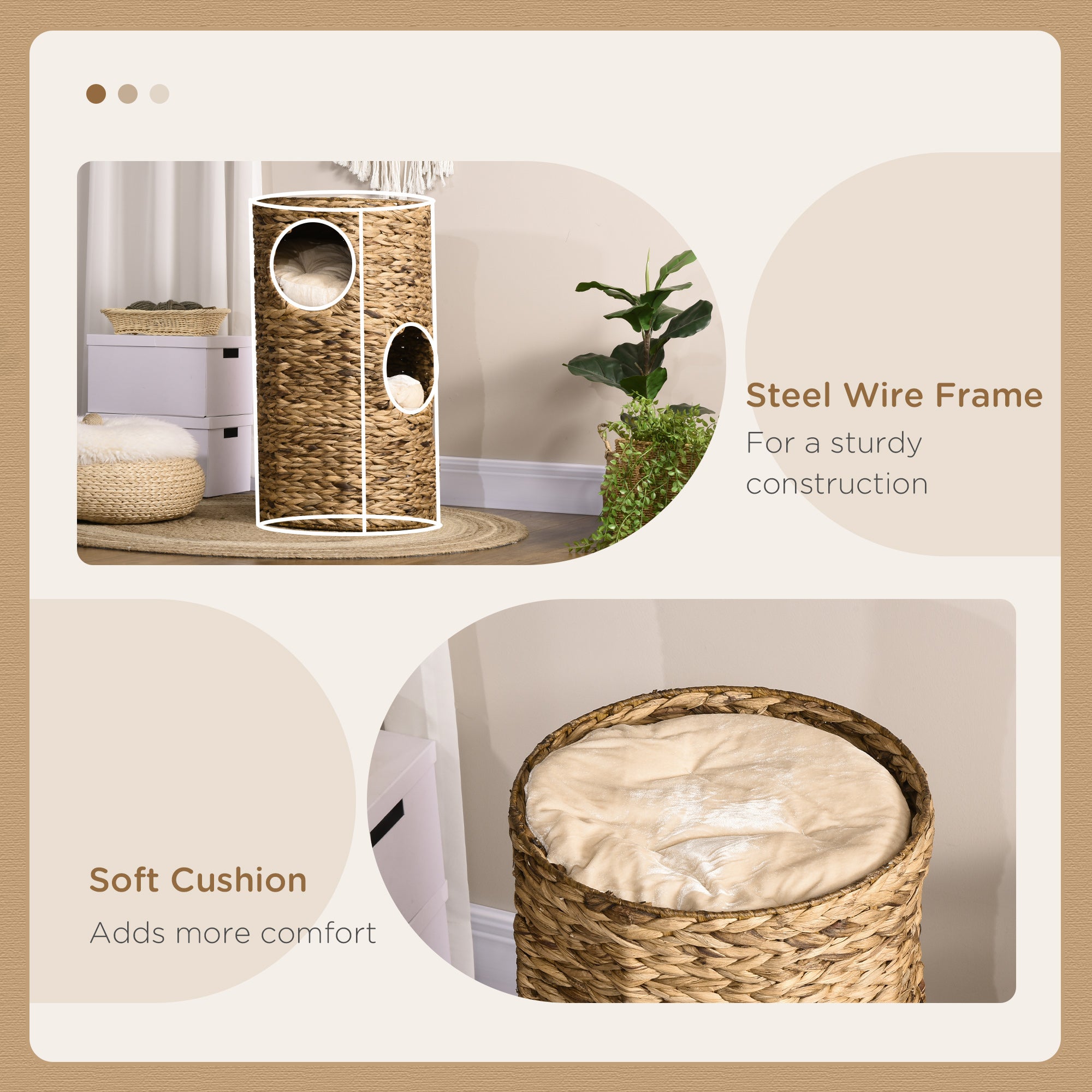 The Zen Tower™ — Multi-Level Hand-Woven Water Hyacinth Cat Condo