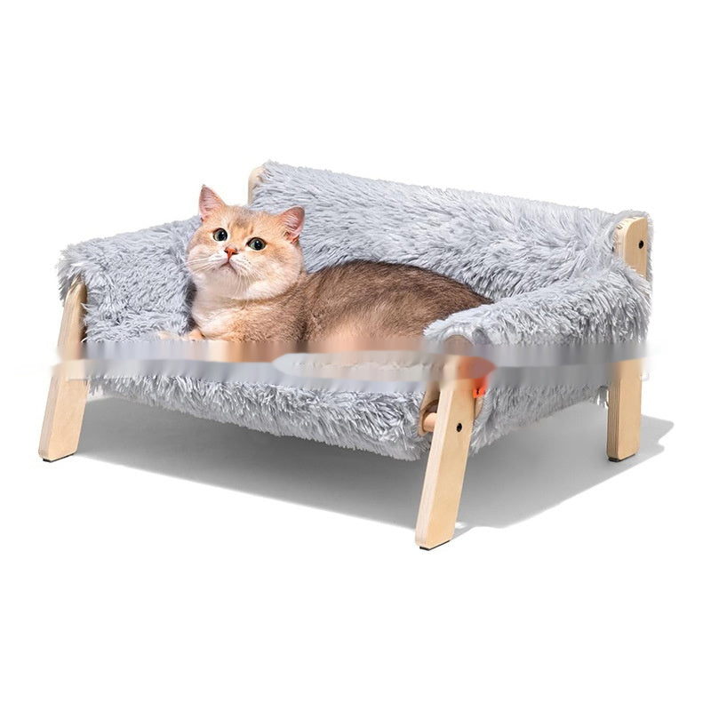 The Loft Lounger™ — Elevated Wooden Pet Hammock