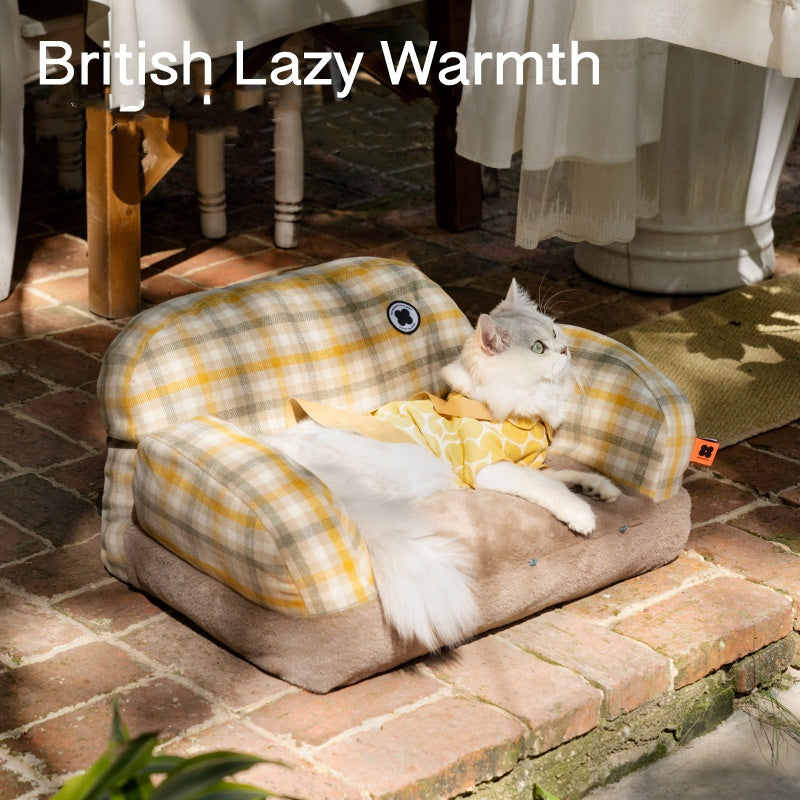 The Serenity Sofa™ — Anti-Anxiety Plaid Calming Pet Bed