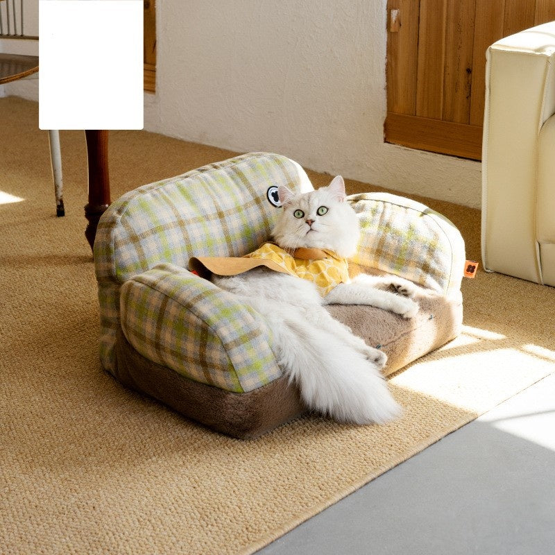 The Serenity Sofa™ — Anti-Anxiety Plaid Calming Pet Bed