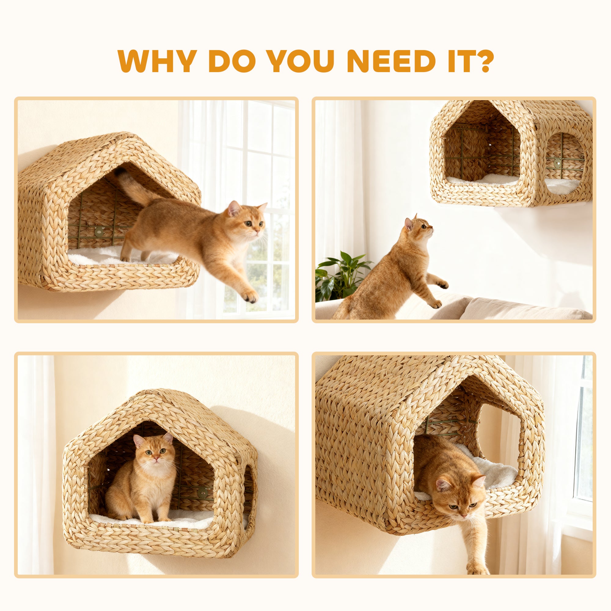 The Cloud Crate™ — Wall-Mounted Seagrass Cat Sanctuary