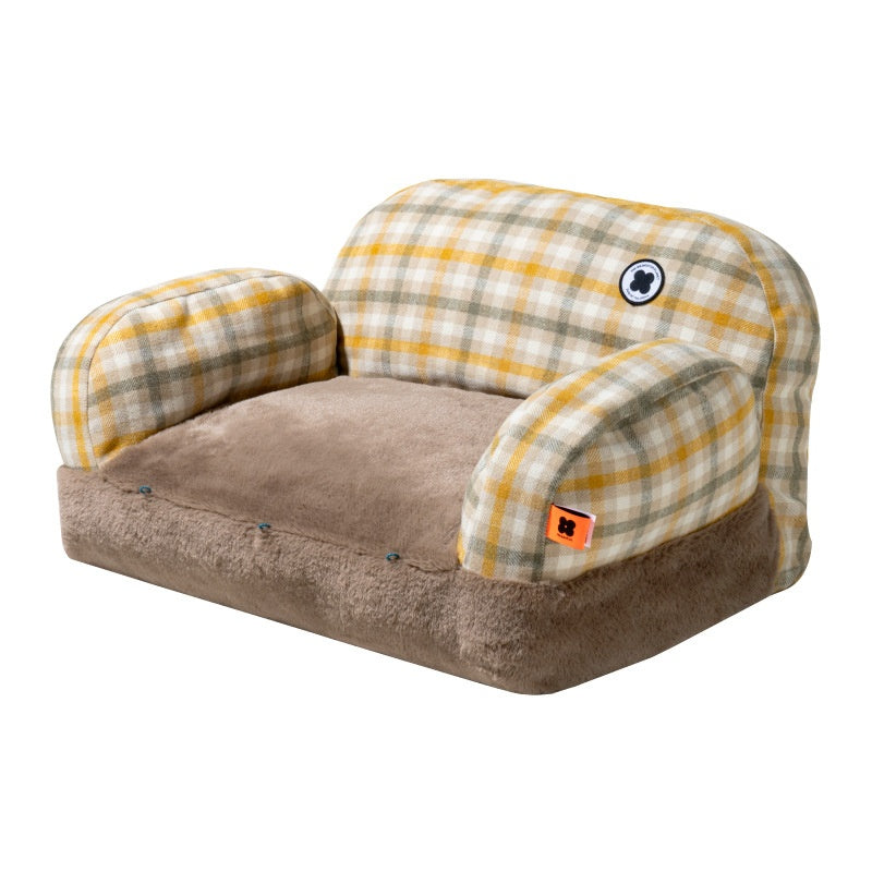 The Serenity Sofa™ — Anti-Anxiety Plaid Calming Pet Bed